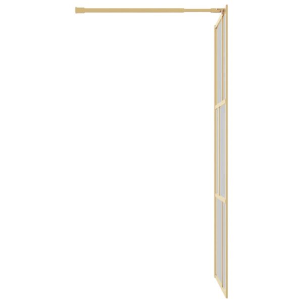 Walk-in Shower Wall with Clear ESG Glass Gold 80x195 cm