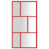 Walk-in Shower Wall with Clear ESG Glass Red 100x195 cm