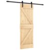 Sliding Door with Hardware Set 70x210 cm Solid Wood Pine