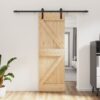 Sliding Door with Hardware Set 70x210 cm Solid Wood Pine