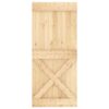 Sliding Door with Hardware Set 90x210 cm Solid Wood Pine