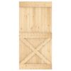 Sliding Door with Hardware Set 100x210 cm Solid Wood Pine