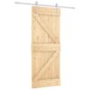 Sliding Door with Hardware Set 85x210 cm Solid Wood Pine