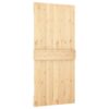 Sliding Door with Hardware Set 90x210 cm Solid Wood Pine