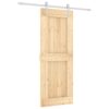 Sliding Door with Hardware Set 80x210 cm Solid Wood Pine