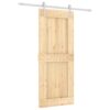 Sliding Door with Hardware Set 85x210 cm Solid Wood Pine
