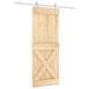 Sliding Door with Hardware Set 80x210 cm Solid Wood Pine