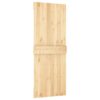 Sliding Door with Hardware Set 80x210 cm Solid Wood Pine