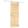 Sliding Door with Hardware Set 80x210 cm Solid Wood Pine