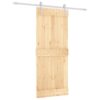 Sliding Door with Hardware Set 85x210 cm Solid Wood Pine