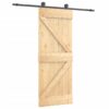 Sliding Door with Hardware Set 70x210 cm Solid Wood Pine