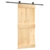 Sliding Door with Hardware Set 90x210 cm Solid Wood Pine