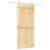 Sliding Door with Hardware Set 90x210 cm Solid Wood Pine