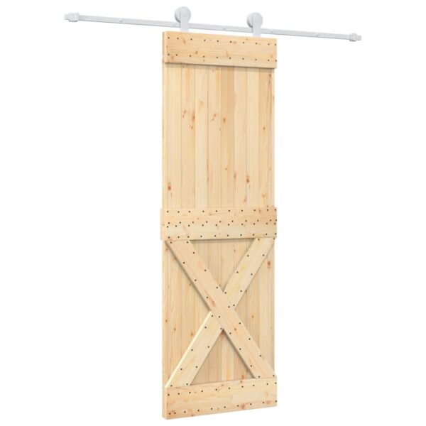 Sliding Door with Hardware Set 70x210 cm Solid Wood Pine