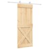 Sliding Door with Hardware Set 80x210 cm Solid Wood Pine