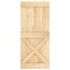 Sliding Door with Hardware Set 90x210 cm Solid Wood Pine