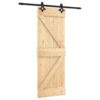 Sliding Door with Hardware Set 70x210 cm Solid Wood Pine