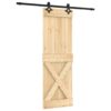 Sliding Door with Hardware Set 70x210 cm Solid Wood Pine