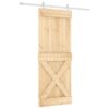 Sliding Door with Hardware Set 80x210 cm Solid Wood Pine