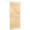 Sliding Door with Hardware Set 100x210 cm Solid Wood Pine