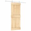 Sliding Door with Hardware Set 80x210 cm Solid Wood Pine