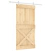 Sliding Door with Hardware Set 100x210 cm Solid Wood Pine