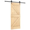 Sliding Door with Hardware Set 85x210 cm Solid Wood Pine