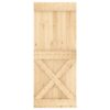 Sliding Door with Hardware Set 80x210 cm Solid Wood Pine