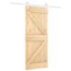 Sliding Door with Hardware Set 85x210 cm Solid Wood Pine