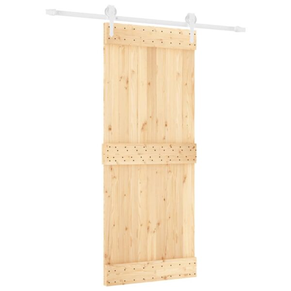 Sliding Door with Hardware Set 85x210 cm Solid Wood Pine