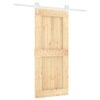 Sliding Door with Hardware Set 90x210 cm Solid Wood Pine