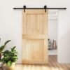 Sliding Door with Hardware Set 100x210 cm Solid Wood Pine