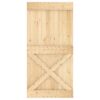 Sliding Door with Hardware Set 100x210 cm Solid Wood Pine