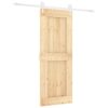 Sliding Door with Hardware Set 80x210 cm Solid Wood Pine