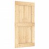 Sliding Door with Hardware Set 100x210 cm Solid Wood Pine