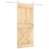 Sliding Door with Hardware Set 90x210 cm Solid Wood Pine