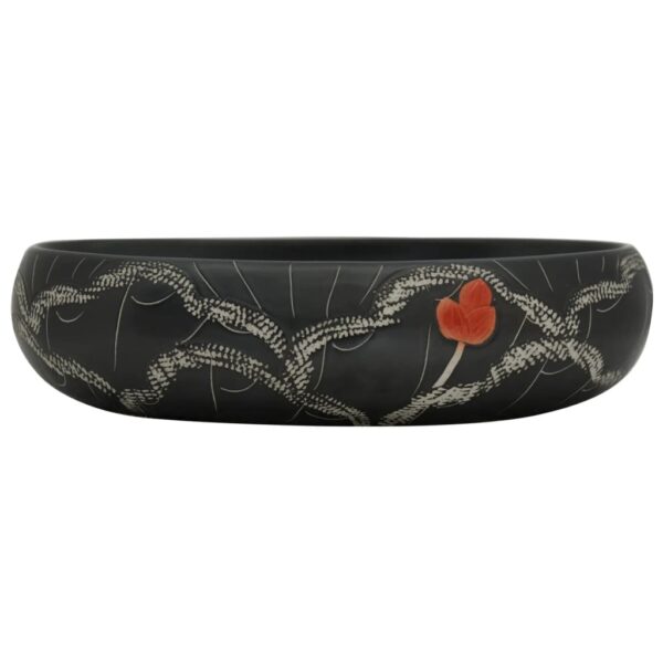Countertop Basin Black Oval 59x40x15 cm Ceramic