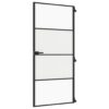 Interior Door Slim Black 93x201.5 cm Tempered Glass and Aluminium