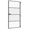 Interior Door Slim Black 102.5x201.5 cm Tempered Glass and Aluminium