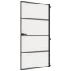 Interior Door Slim Black 102.5x201.5 cm Tempered Glass and Aluminium