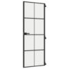 Interior Door Slim Black 76x201.5 cm Tempered Glass and Aluminium