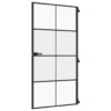 Interior Door Slim Black 102.5x201.5 cm Tempered Glass and Aluminium