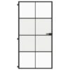 Interior Door Slim Black 102.5x201.5 cm Tempered Glass and Aluminium