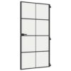 Interior Door Slim Black 102.5x201.5 cm Tempered Glass and Aluminium