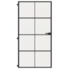 Interior Door Slim Black 102.5x201.5 cm Tempered Glass and Aluminium