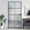 Interior Door Slim Black 102.5x201.5 cm Tempered Glass and Aluminium