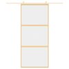 Sliding Door Gold 90x205 cm Clear ESG Glass and Aluminium