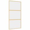 Sliding Door Gold 102.5x205 cm Clear ESG Glass and Aluminium