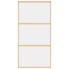 Sliding Door Gold 102.5x205 cm Clear ESG Glass and Aluminium