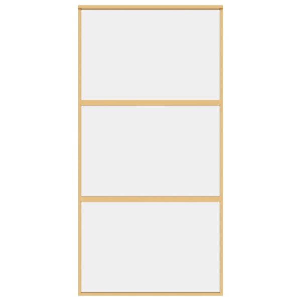 Sliding Door Gold 102.5x205 cm Clear ESG Glass and Aluminium